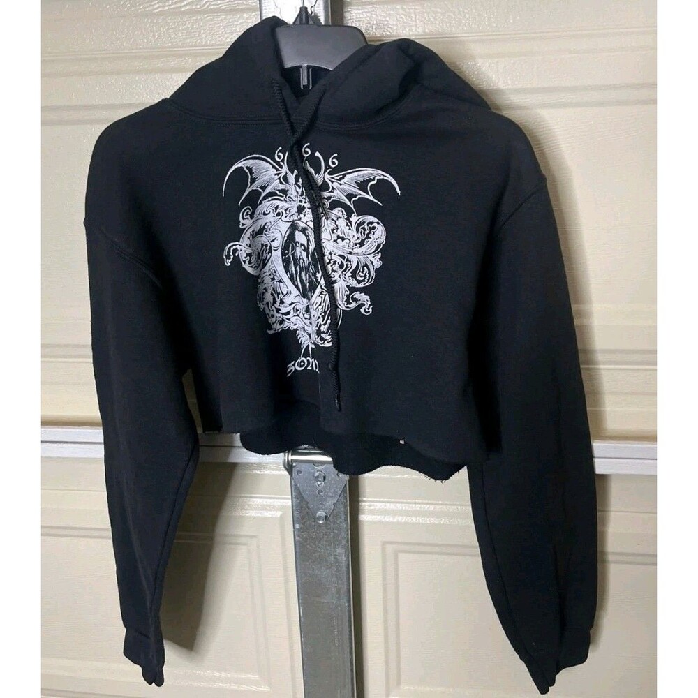 Rob Zombie 2011 Tour Black Cropped Womens Hoodie Sz MD